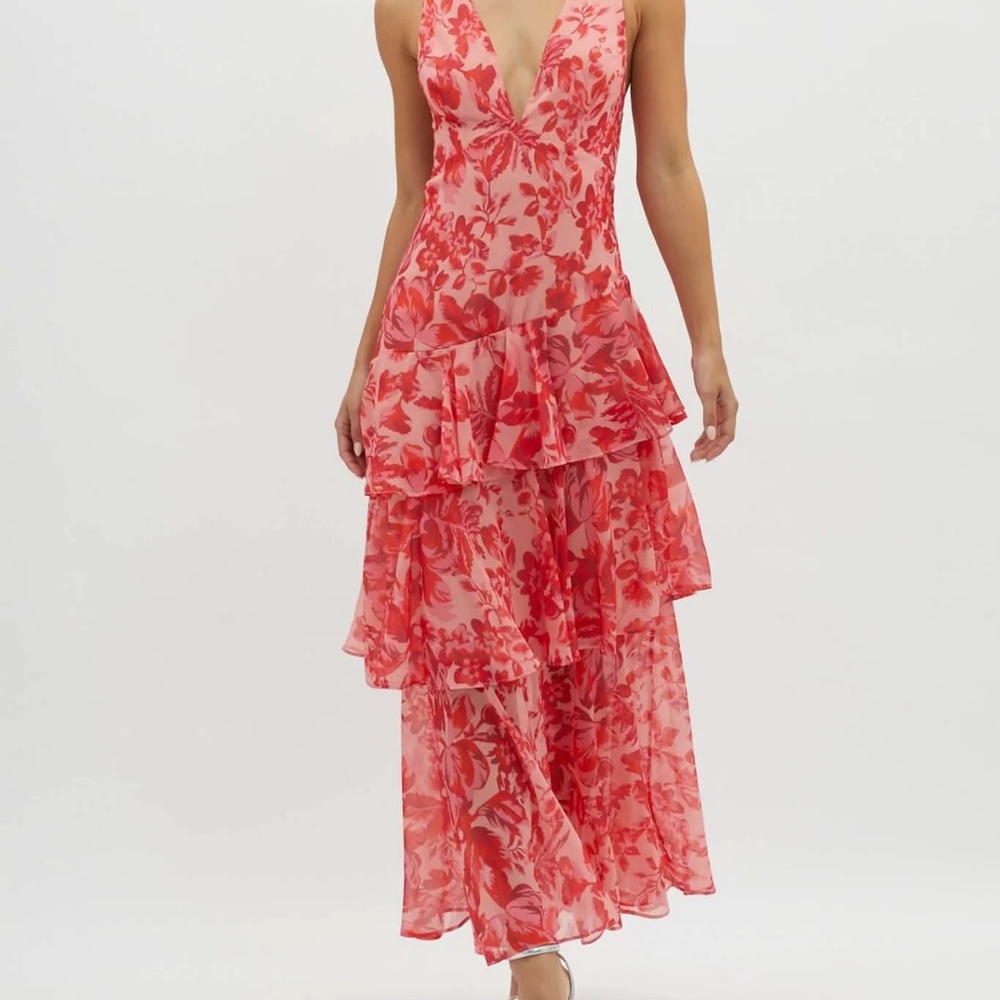 Floral Red Maxi Dress